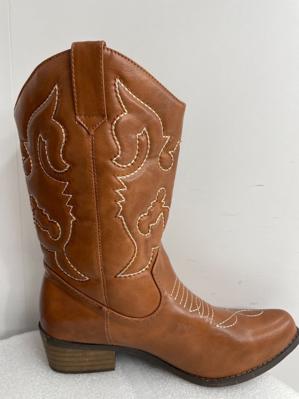 SheSole Brown Faux Leather Embroidered Cowboy Western Cowgirl Boots Women's 8.5 - Picture 6 of 13